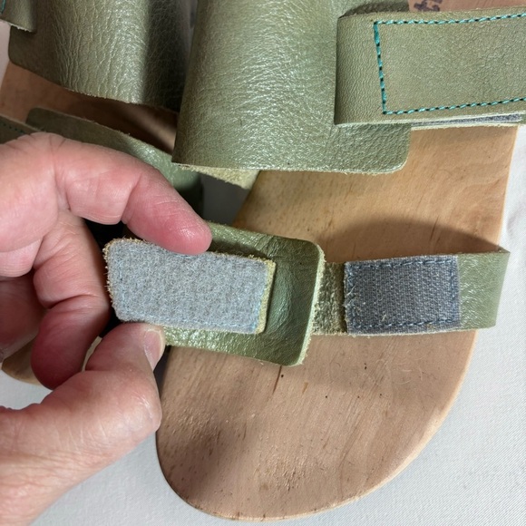 TRIPPEN Sz 36 Clogs Leather Wooden Soles Open Toe Slip On Slides Sandals - Picture 4 of 10